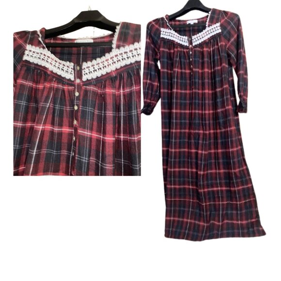 Eileen West Plaid Ballet Gown Long Sleeve Ladies Size Small Tartan - Picture 4 of 4